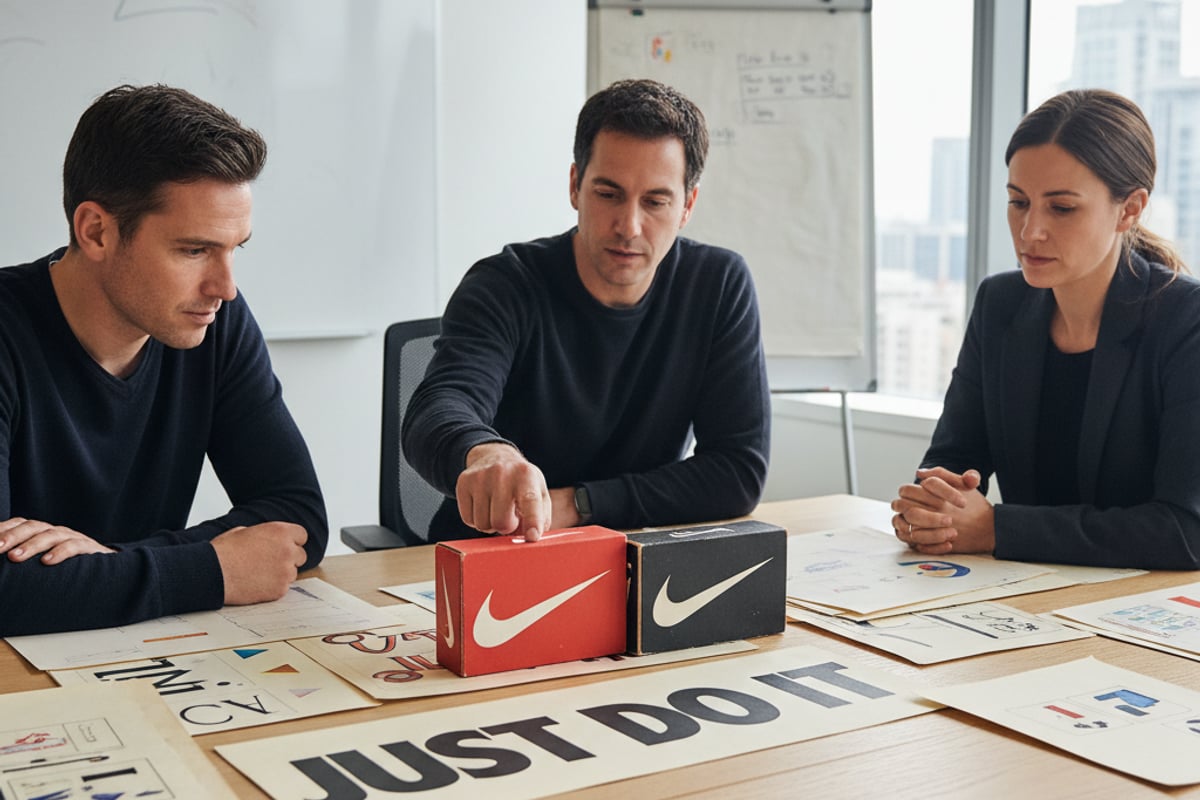 logo Nike fond rouge