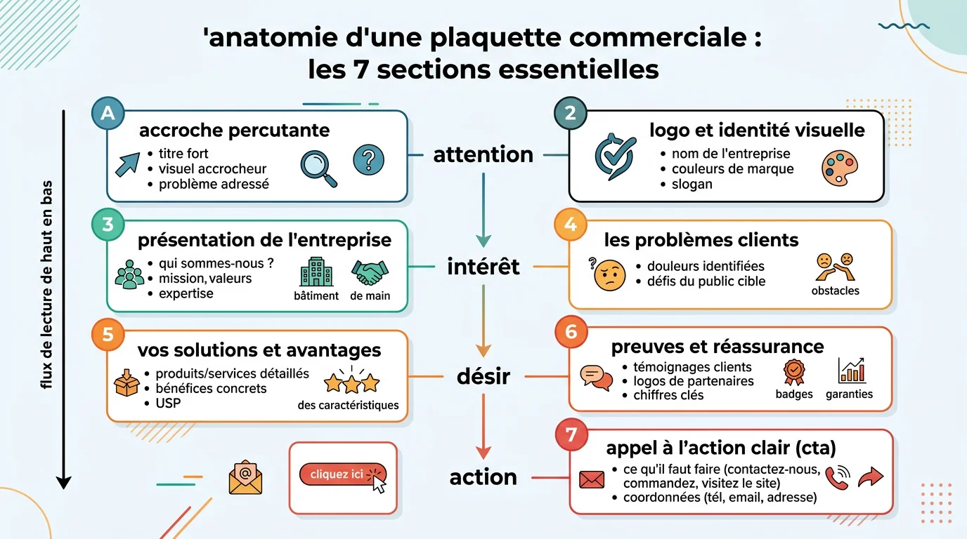 Anatomie d'une plaquette commerciale : les 7 sections essentielles