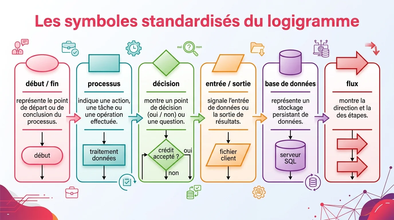 Les symboles standardisés du logigramme