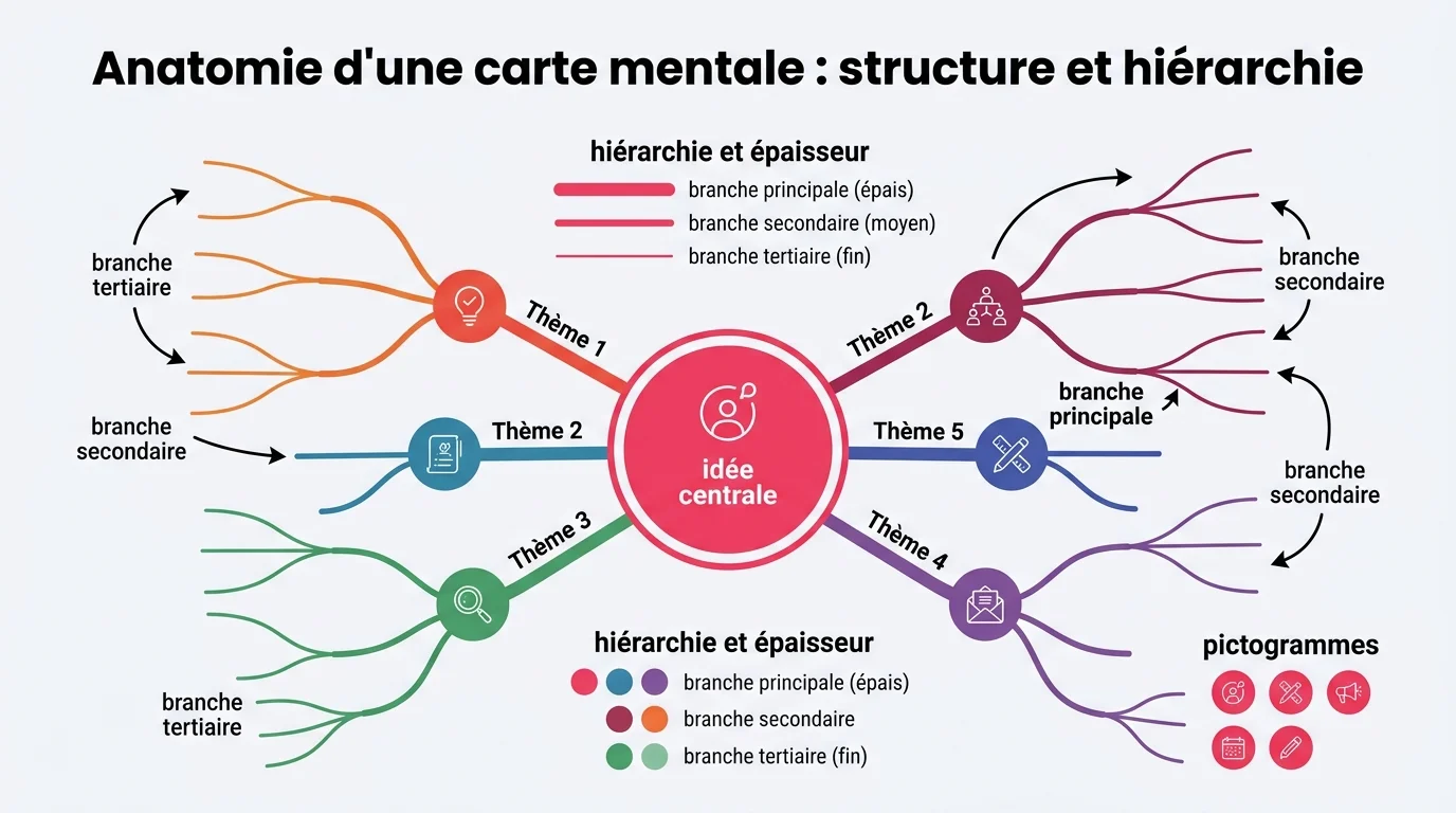 Anatomie d'une carte mentale : structure et hiérarchie