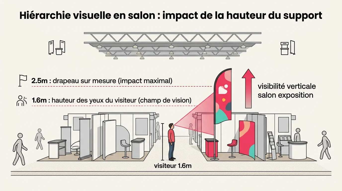 Hiérarchie visuelle en salon : impact de la hauteur du support