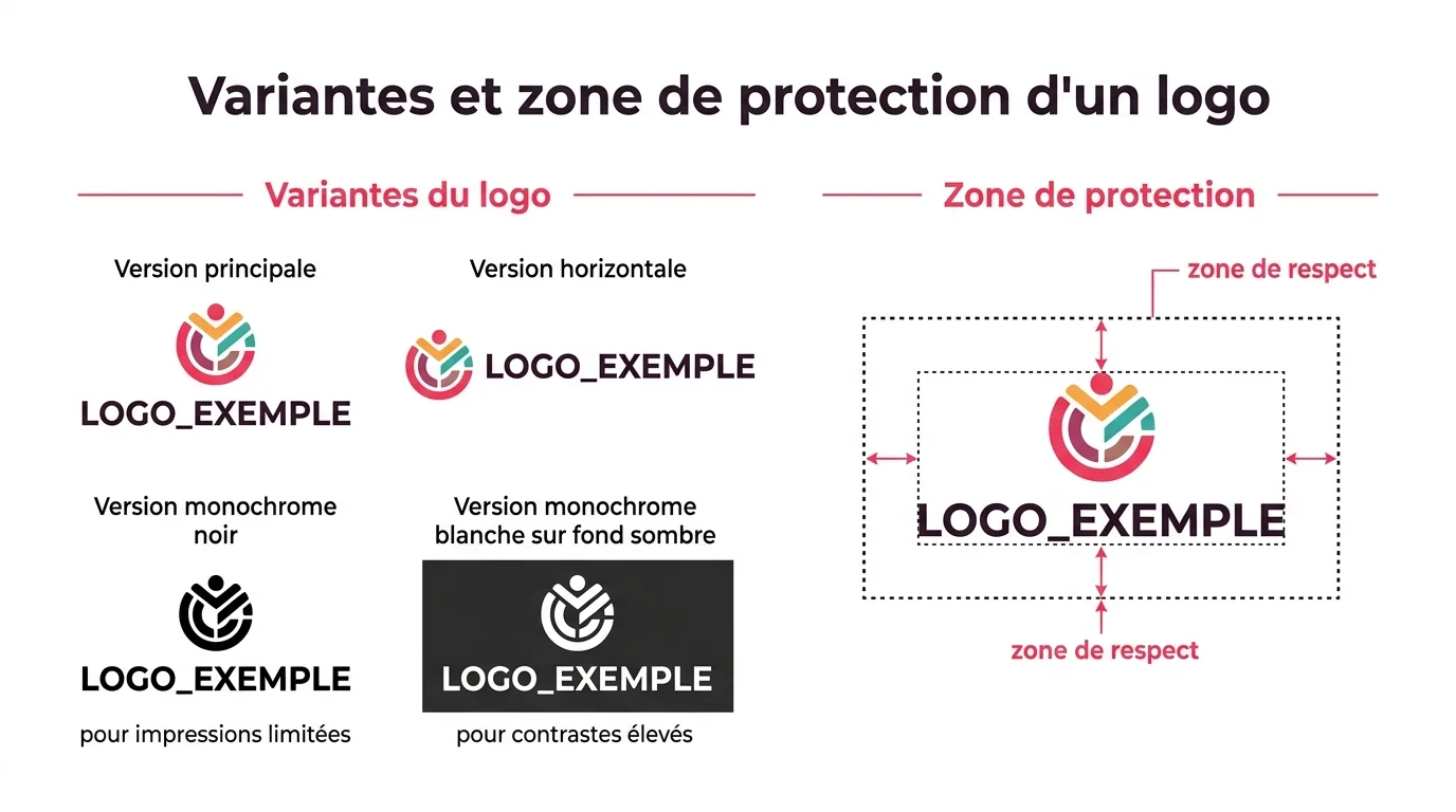 Variantes et zone de protection d'un logo