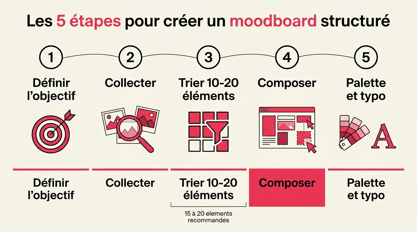 Les 5 étapes pour créer un moodboard structuré