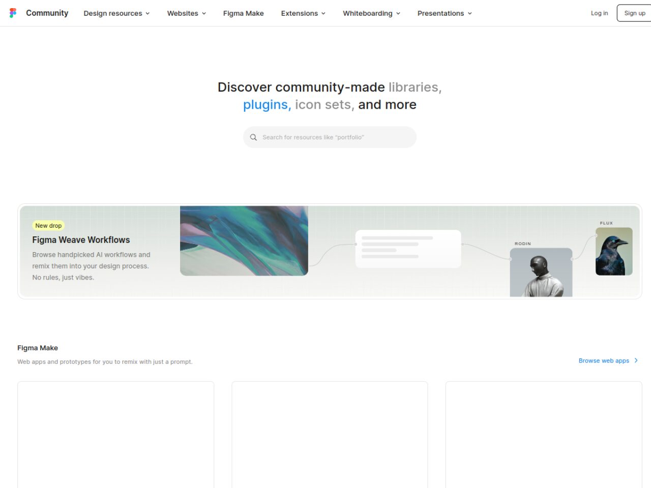 Page Figma Community présentant les ressources et kits de mockup gratuits de la communauté