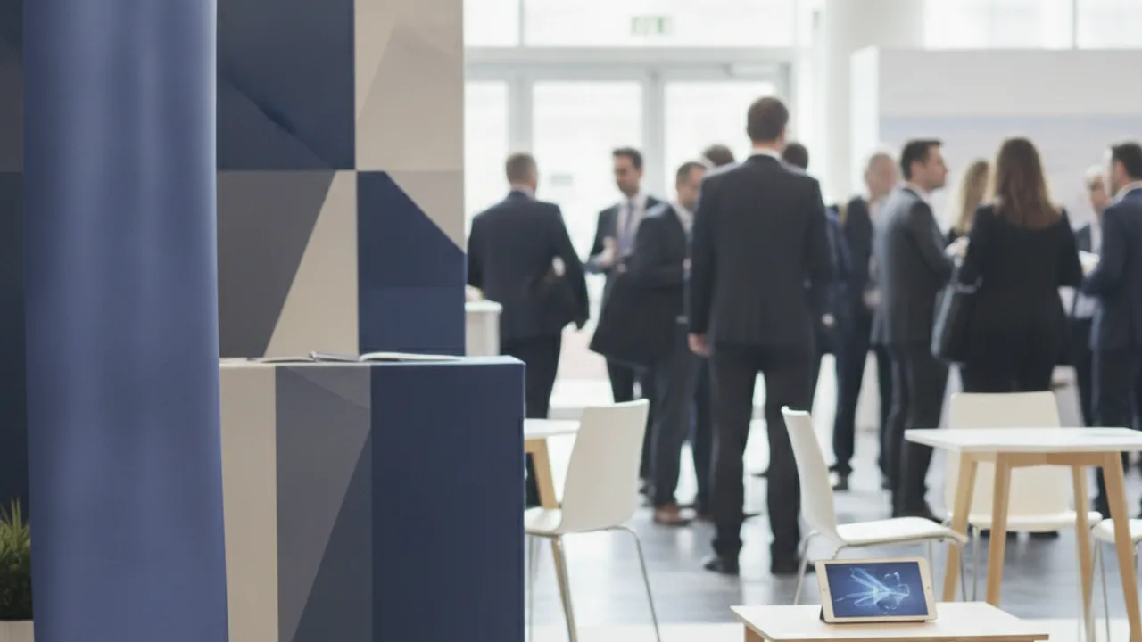Stand d'evenement professionnel brande aux couleurs coordonnees