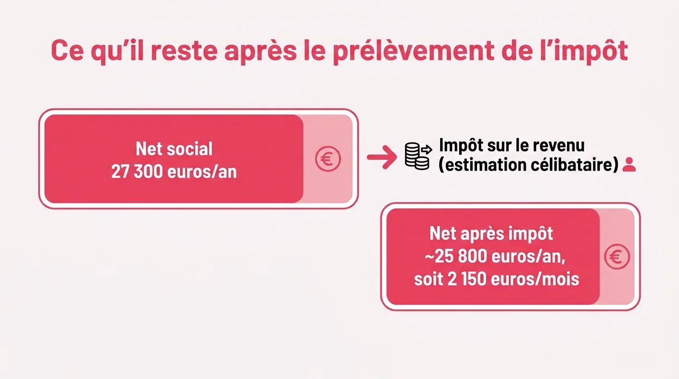 Ce qu'il reste apres le prelevement de l'impot