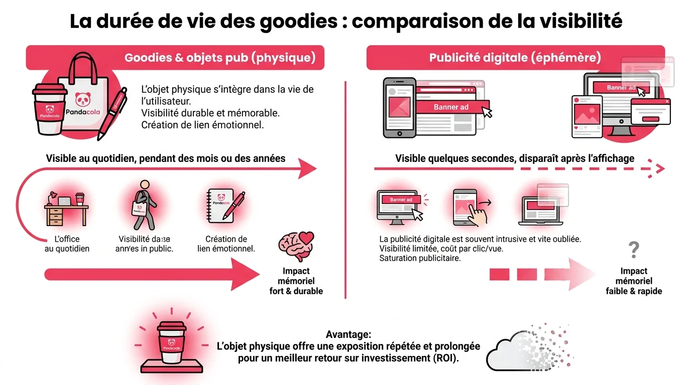 La durée de vie des goodies : comparaison de la visibilité