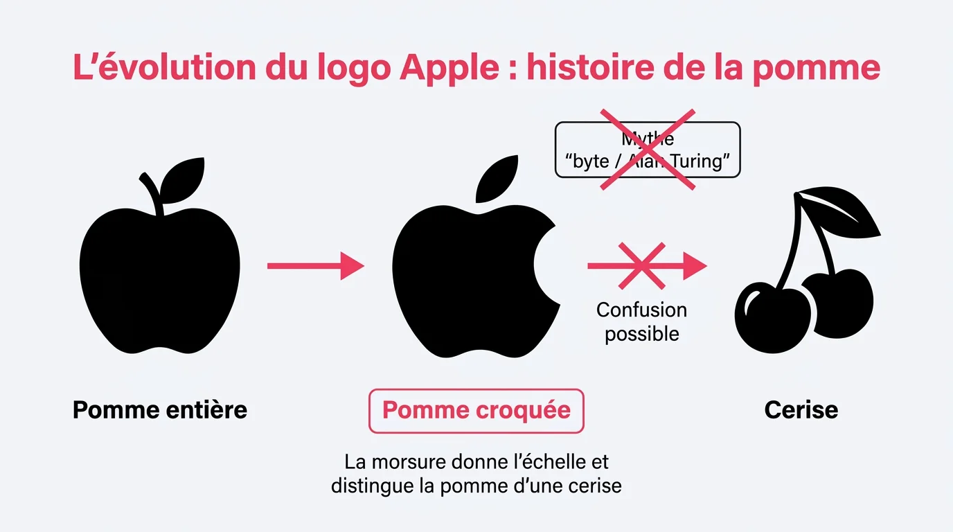 La morsure donne l'échelle et distingue la pomme d'une cerise