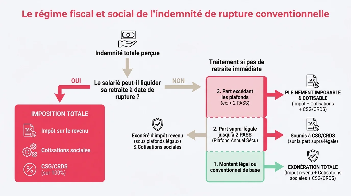 Le régime fiscal et social de l'indemnité de rupture conventionnelle