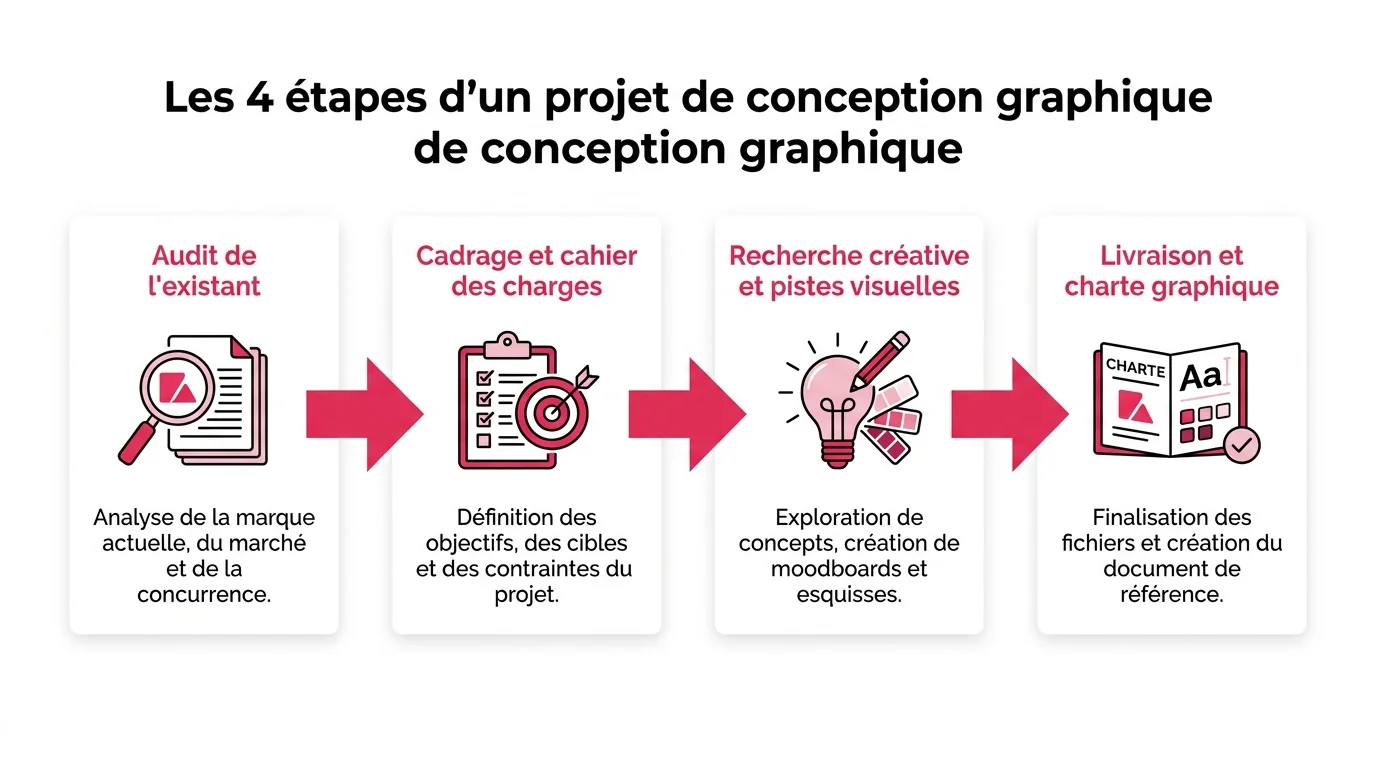 Les 4 étapes d'un projet de conception graphique
