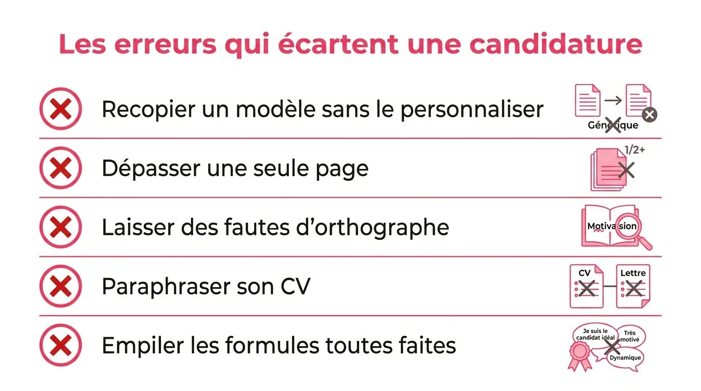 Les erreurs qui écartent une candidature
