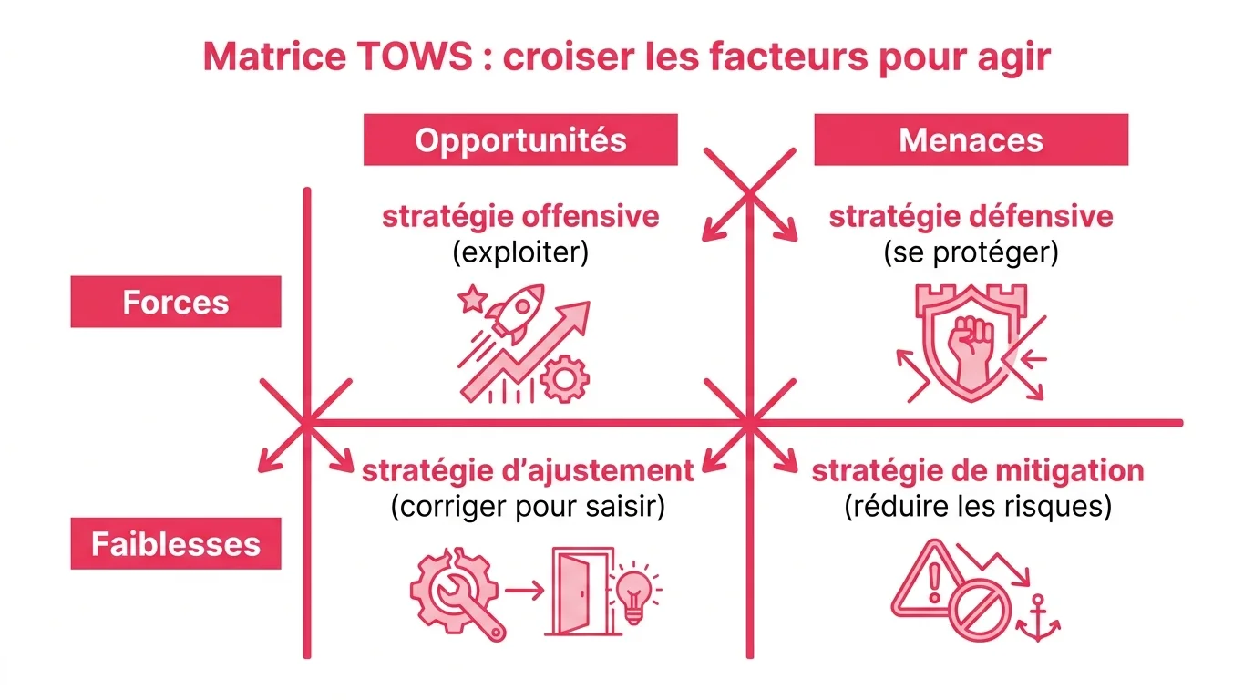 Matrice TOWS : croiser les facteurs pour agir