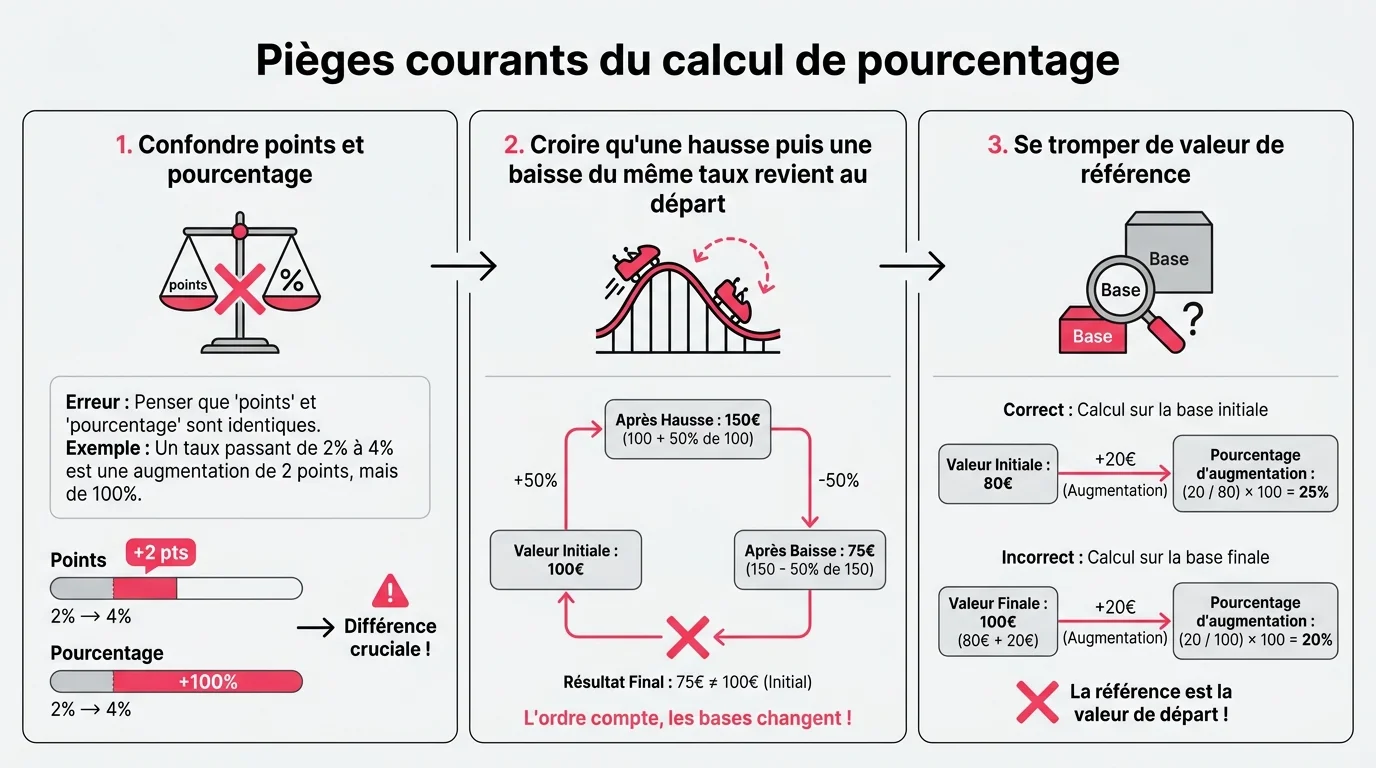 Pieges courants du calcul de pourcentage