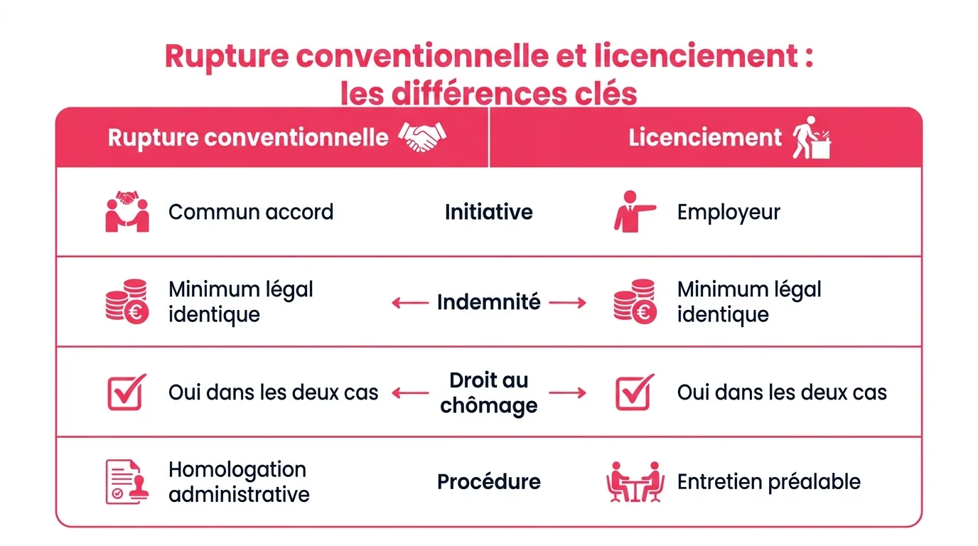 Rupture conventionnelle et licenciement : les différences clés