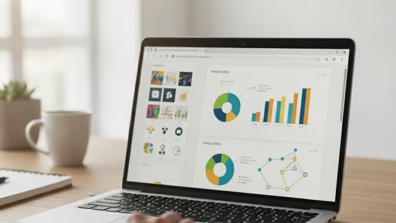 Un éditeur d'infographie en ligne affiché sur un ordinateur portable