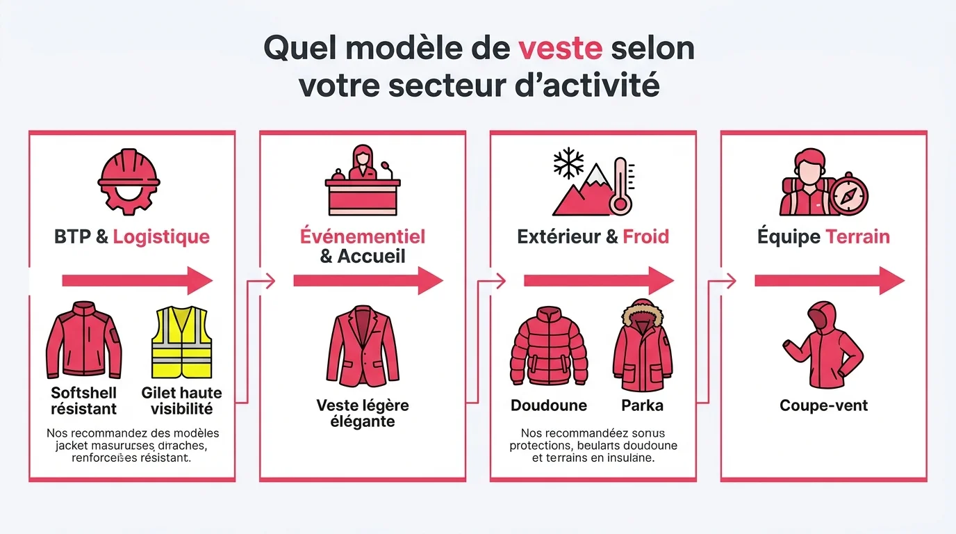 Quel modèle de veste selon votre secteur d'activité