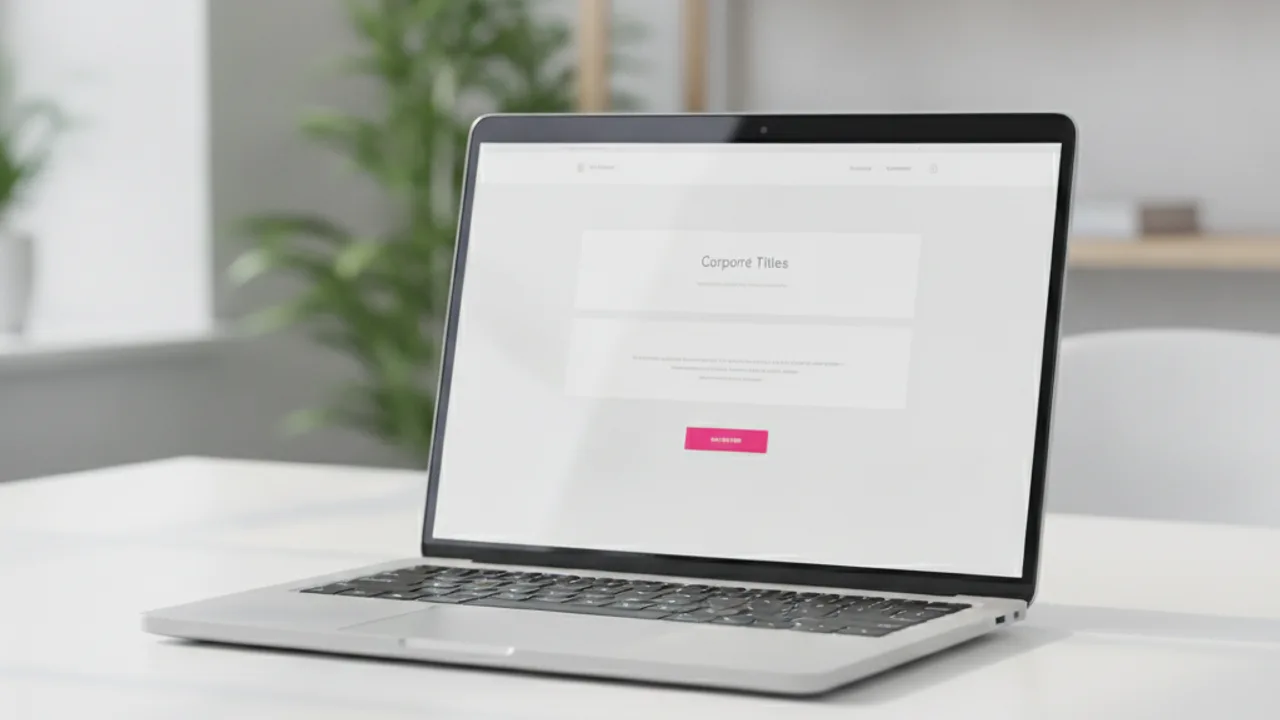 Une interface de site d'entreprise moderne et épurée sur ordinateur portable